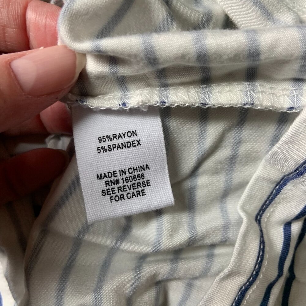 NWOT Britney Women's Navy & White Striped T-Shirt, Size L. - Picture 4 of 6